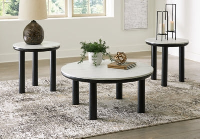 Ashley Xandrum Black White Table (Set of 3)