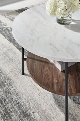 Ashley Wrenwich Brown Black White Table (Set of 3)