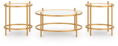 Ashley Pearlox Gold Table (Set of 3)