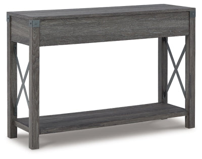 Ashley Freedan Grayish Brown Sofa/Console Table