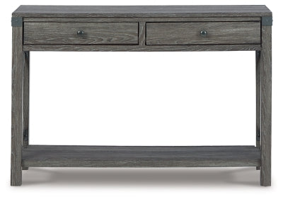 Ashley Freedan Grayish Brown Sofa/Console Table