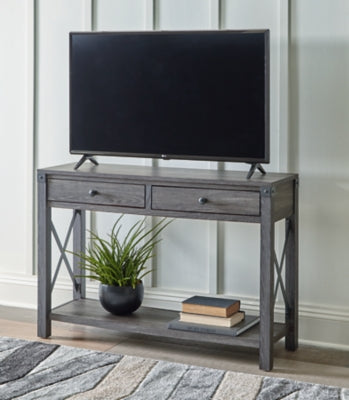 Ashley Freedan Grayish Brown Sofa/Console Table