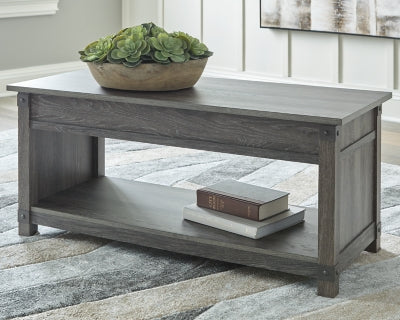 Ashley Freedan Grayish Brown Lift-Top Coffee Table