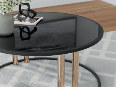 Ashley Hannerly Black Gold Finish Table (Set of 3)