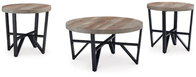Ashley Deanlee Grayish Brown Black Table (Set of 3)