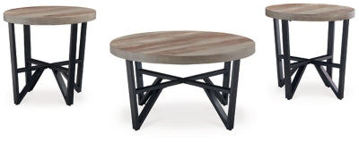 Ashley Deanlee Grayish Brown Black Table (Set of 3)
