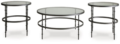 Ashley Kellyco Gunmetal Table (Set of 3)