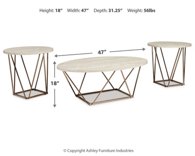 Ashley Tarica Two-tone Table (Set of 3)