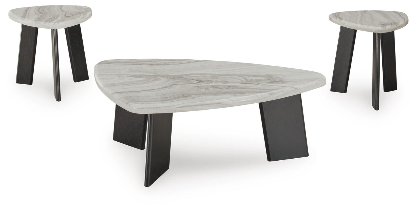 Ashley Lilyberg Gray Black Table (Set of 3)