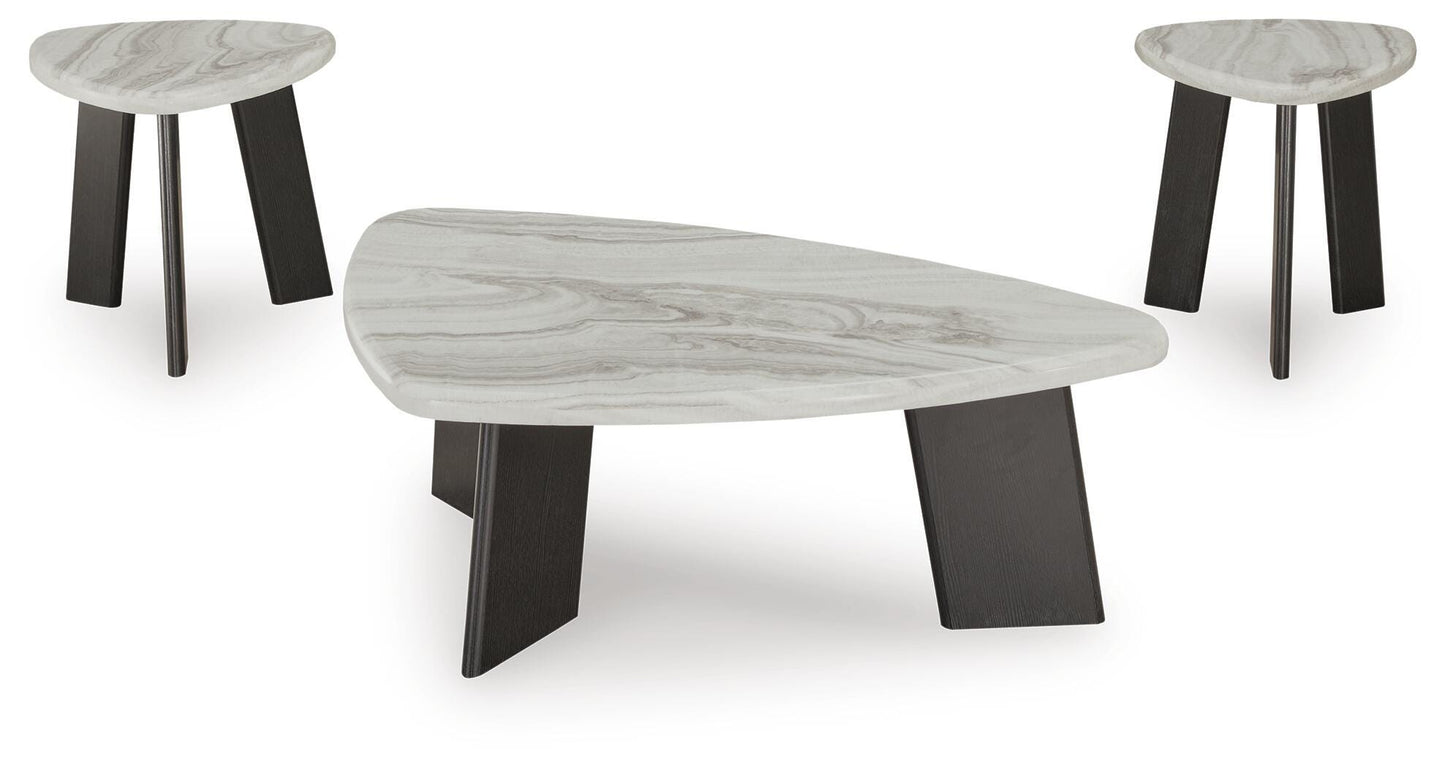 Ashley Lilyberg Gray Black Table (Set of 3)