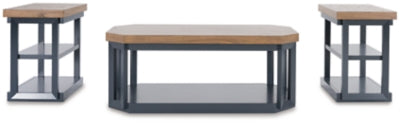 Ashley Landocken Brown Blue Table (Set of 3)