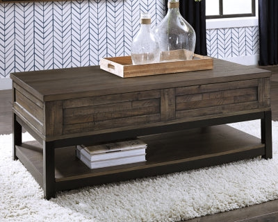 Ashley Johurst Grayish Brown Coffee Table with Lift Top
