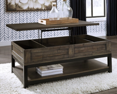 Ashley Johurst Grayish Brown Coffee Table with Lift Top