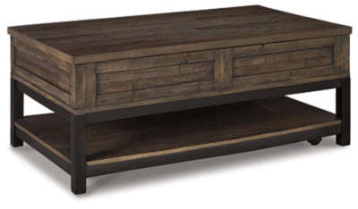 Ashley Johurst Grayish Brown Coffee Table with Lift Top
