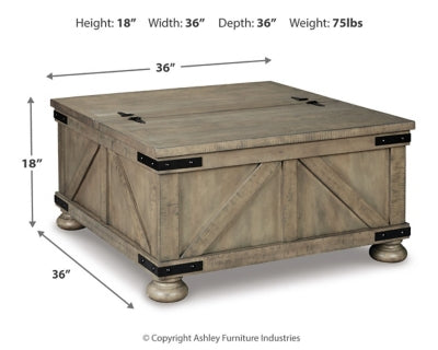 Ashley Aldwin Gray Coffee Table With Storage