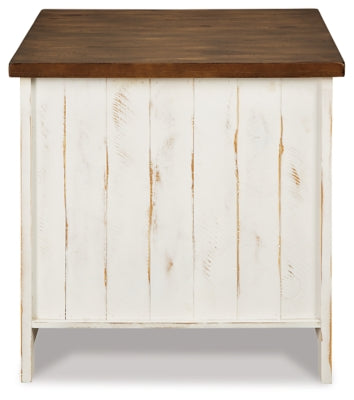 Ashley Wystfield White / Brown End Table