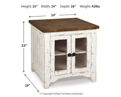 Ashley Wystfield White / Brown End Table