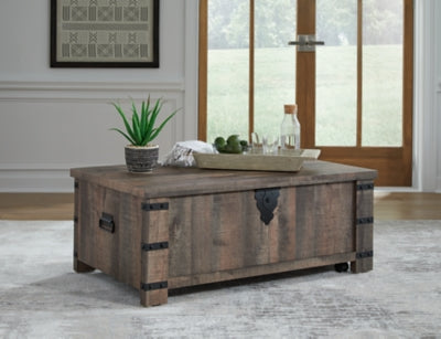 Ashley Hollum Rustic Brown Lift-Top Coffee Table
