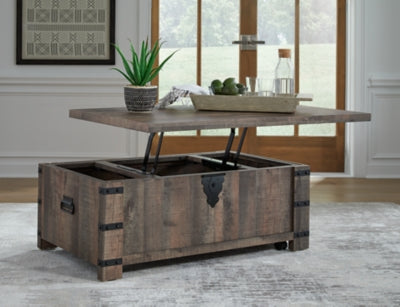Ashley Hollum Rustic Brown Lift-Top Coffee Table