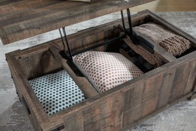 Ashley Hollum Rustic Brown Lift-Top Coffee Table