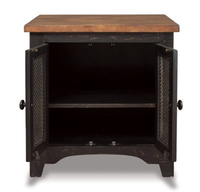 Ashley Valebeck Black Brown End Table