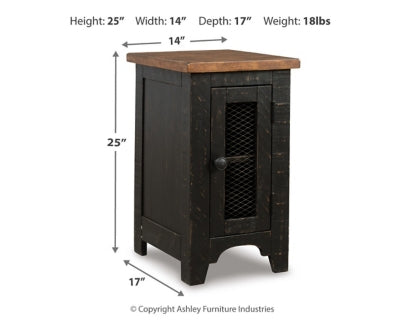 Ashley Valebeck Black Brown Chairside End Table