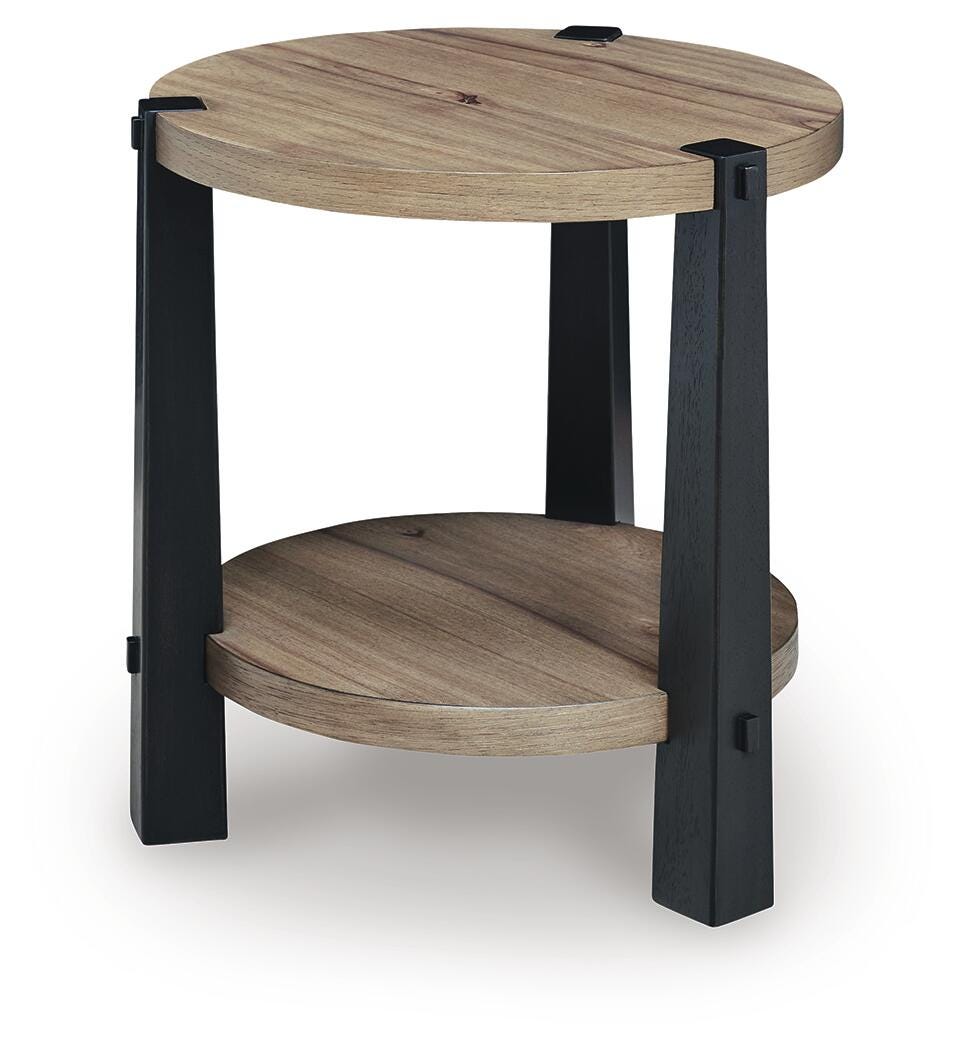 Ashley Ridgester Light Brown Black End Table