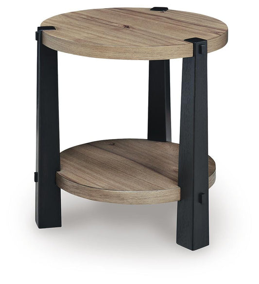 Ashley Ridgester Light Brown Black End Table