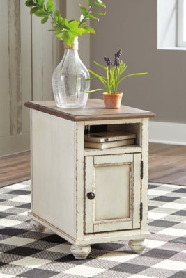 Ashley Realyn White / Brown Chairside End Table
