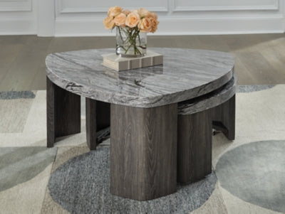 Ashley Surmour Gray Brown Stacked Coffee Table