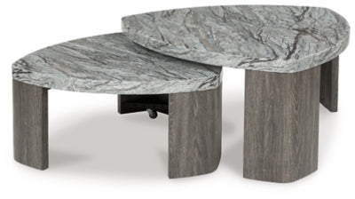 Ashley Surmour Gray Brown Stacked Coffee Table