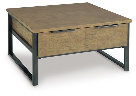 Ashley Montia Light Brown Lift-Top Coffee Table