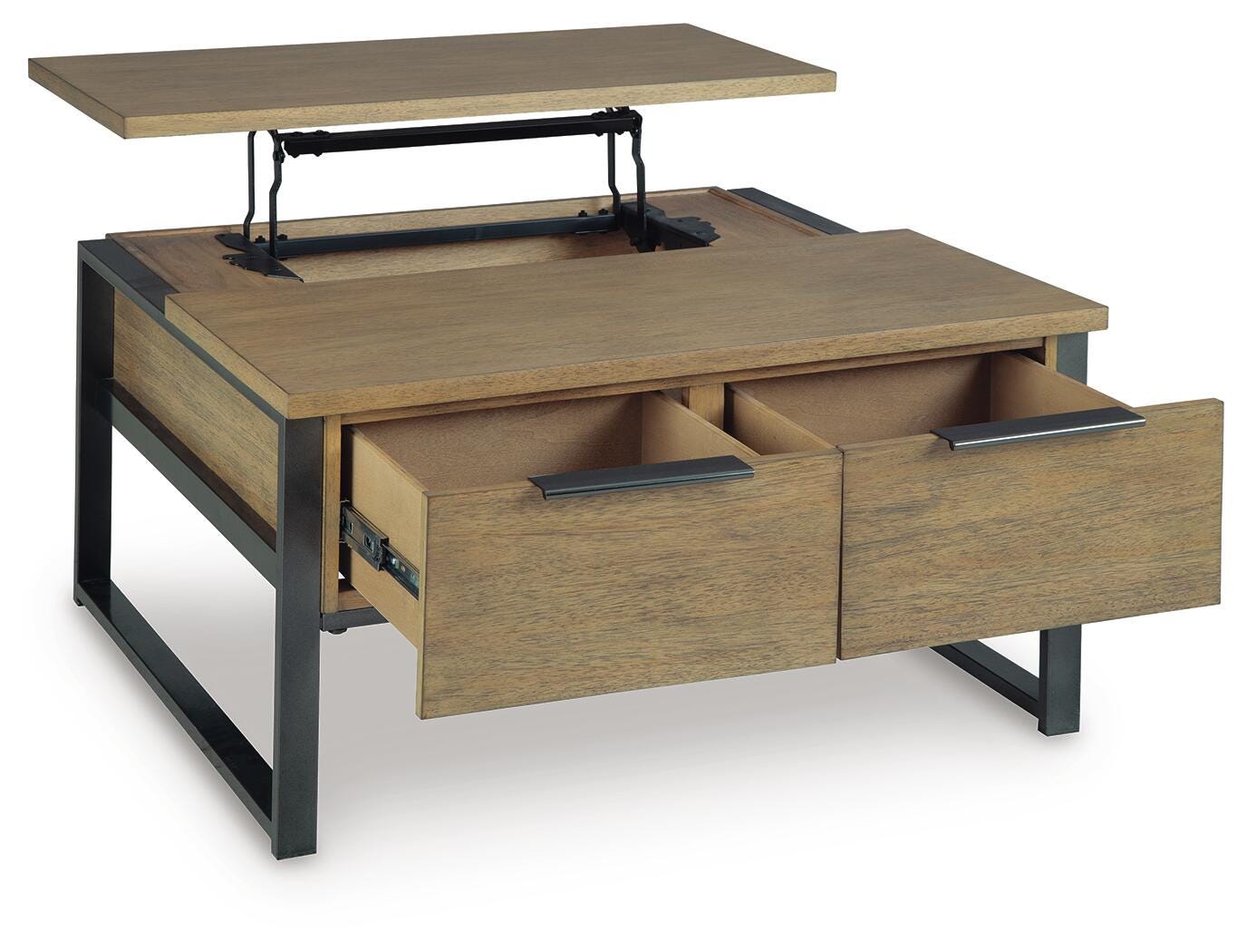 Ashley Montia Light Brown Lift-Top Coffee Table