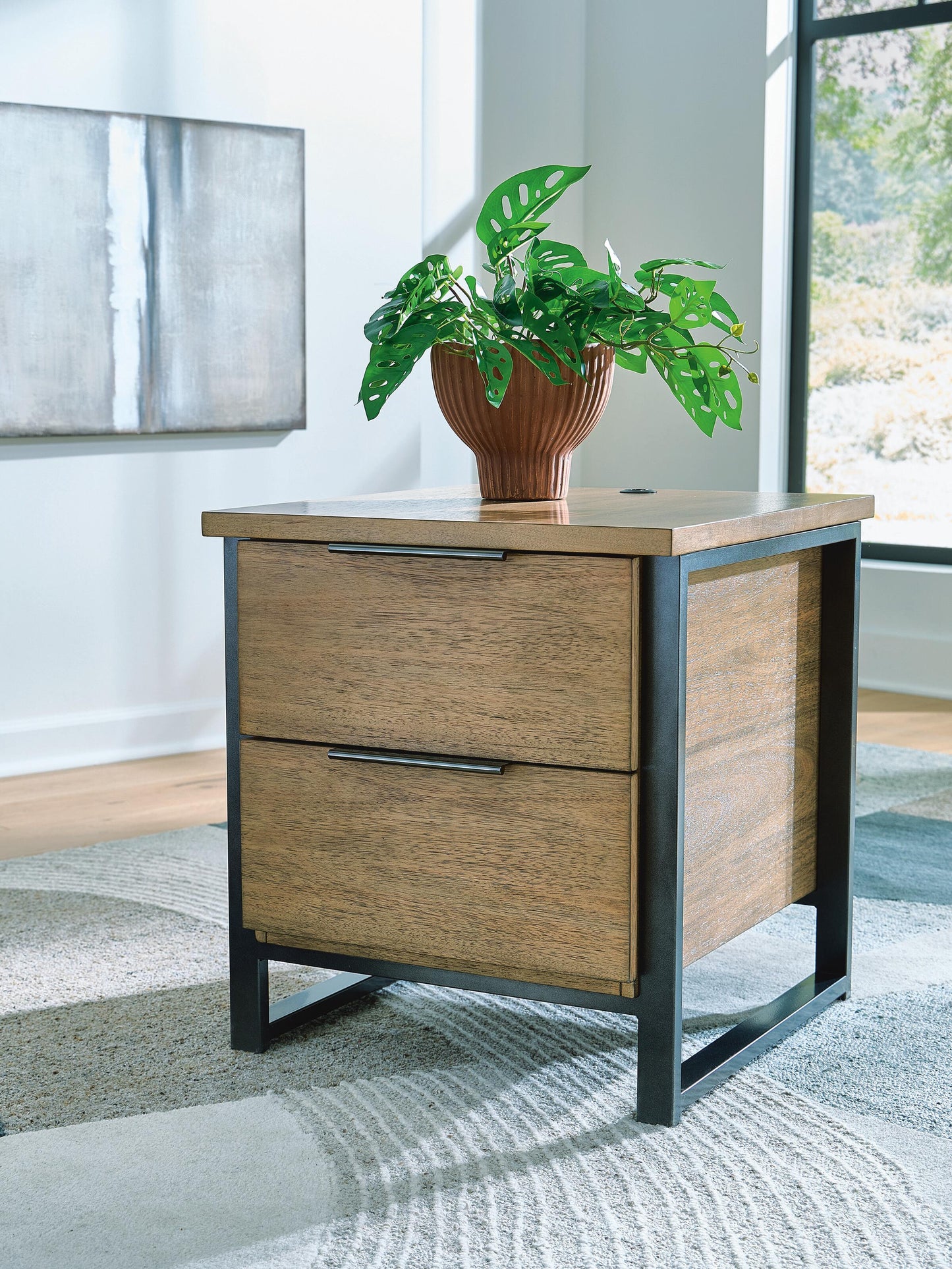 Ashley Montia Light Brown End Table