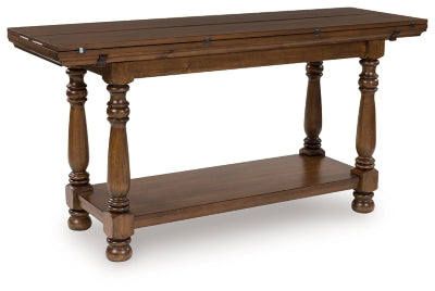 Ashley Sturlayne Brown Flip Top Sofa Table