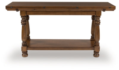 Ashley Sturlayne Brown Flip Top Sofa Table