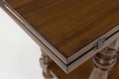 Ashley Sturlayne Brown Flip Top Sofa Table