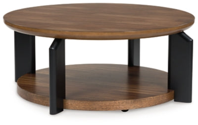 Ashley Kraeburn Brown Black Coffee Table