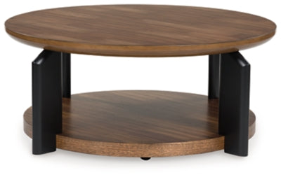 Ashley Kraeburn Brown Black Coffee Table