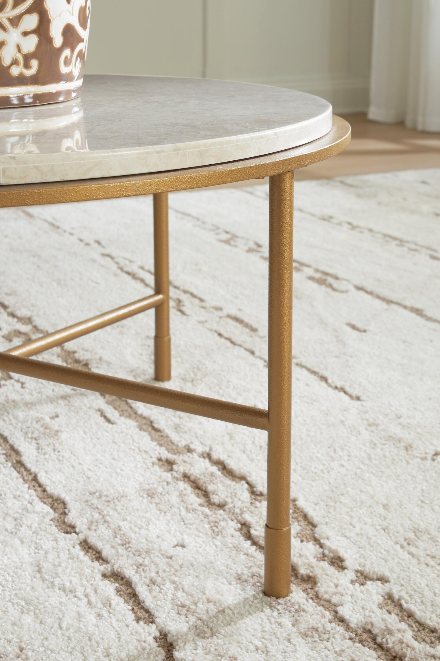 Ashley Alben Antique Gold Coffee Table