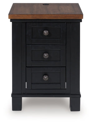 Ashley Wildenauer Brown Black Chairside End Table