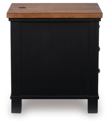 Ashley Wildenauer Brown Black Chairside End Table
