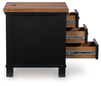 Ashley Wildenauer Brown Black Chairside End Table