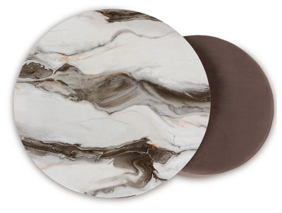 Ashley Jazmore Brown Brass Finish Nesting Coffee Table (Set of 2)