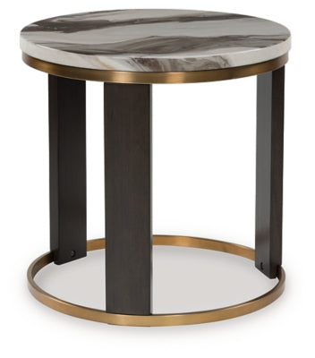 Ashley Jazmore Brown Brass Finish End Table