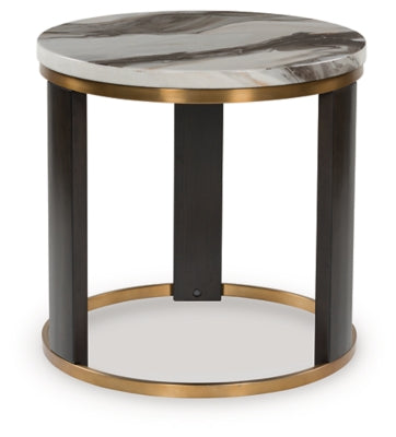 Ashley Jazmore Brown Brass Finish End Table