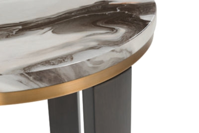 Ashley Jazmore Brown Brass Finish End Table