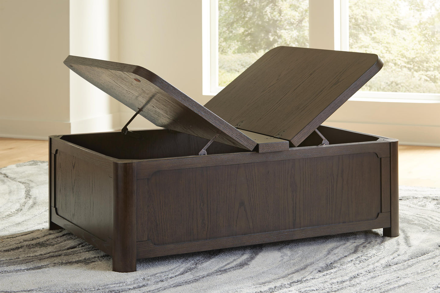 Ashley Breckington Dark Brown Coffee Table With Storage