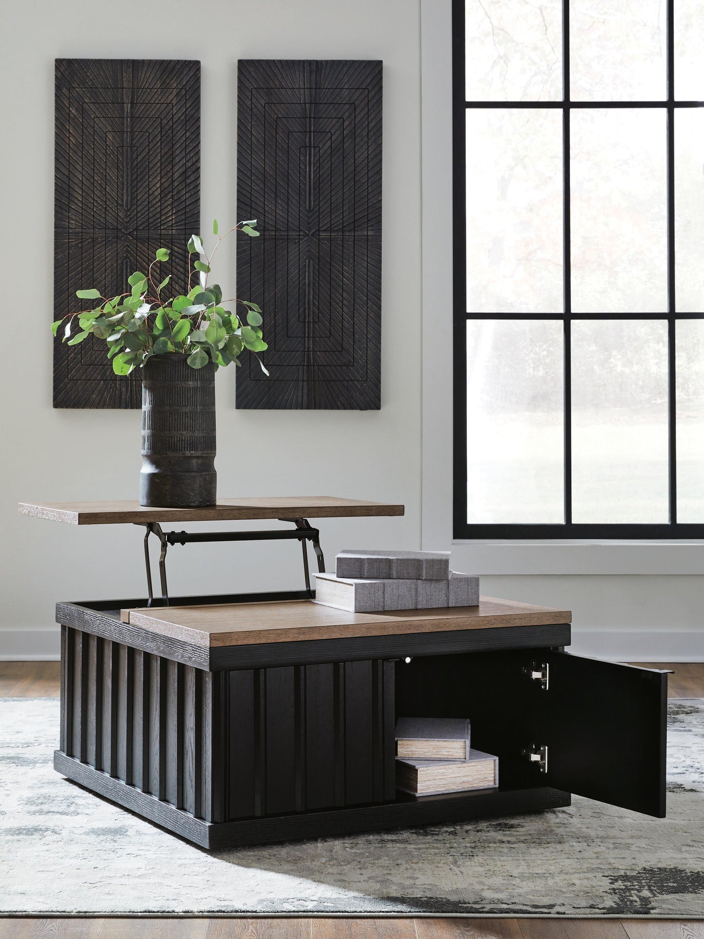 Ashley Rylandyn Black Light Brown Lift-Top Coffee Table