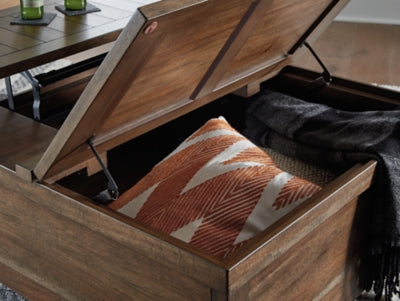 Ashley Moriville Grayish Brown Lift-Top Coffee Table